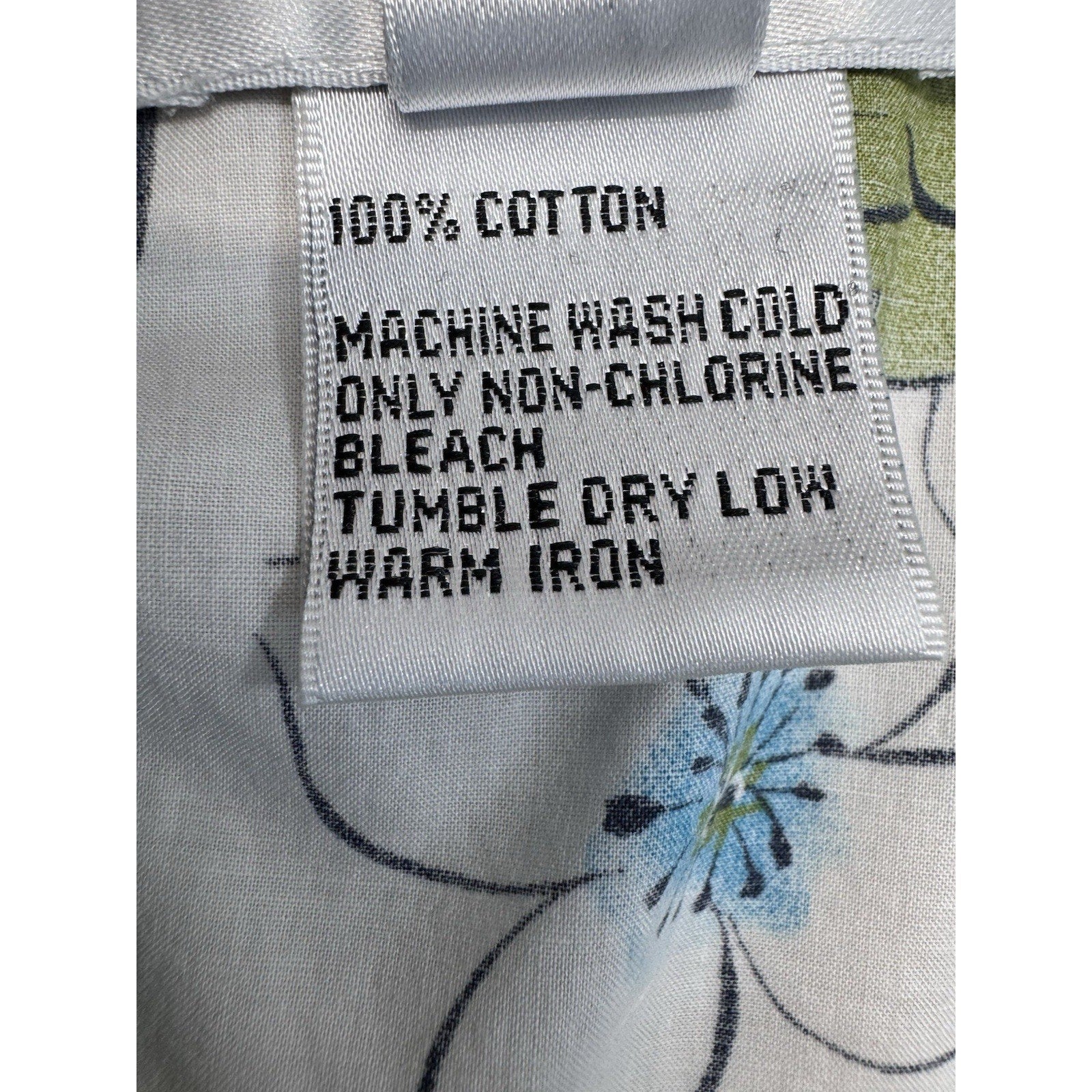 Talbots Blue Green Tropical Palm Tree Beach Blouse Shirt Top Travel Women’s M