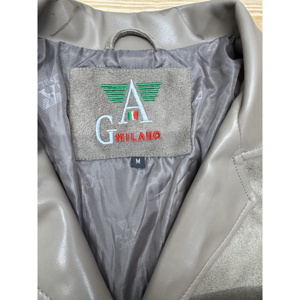 A G Milano Beige Leather Jacket New Old Stock 2015 Women’s Size Medium