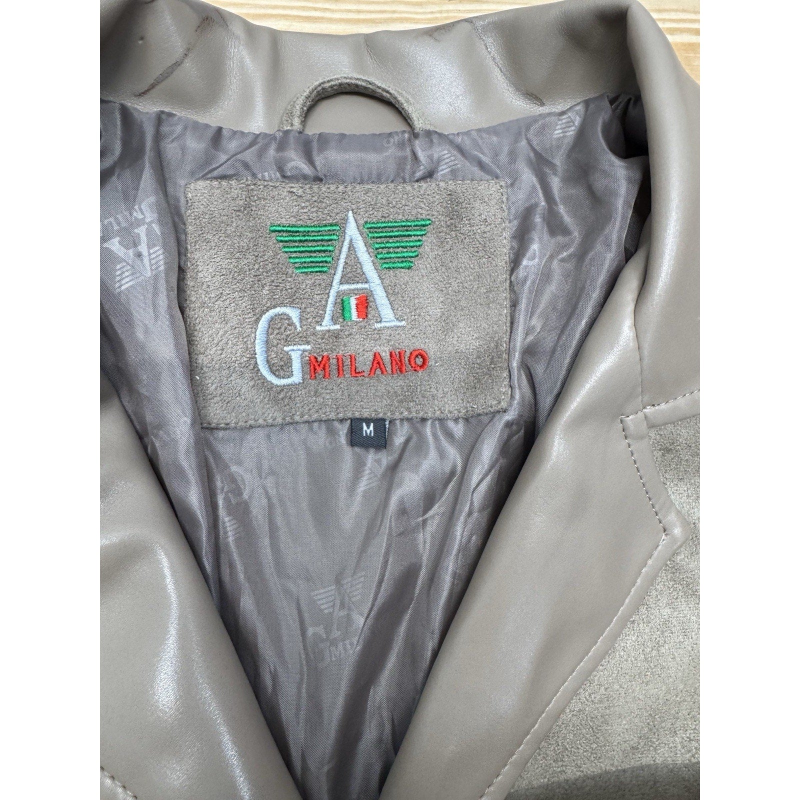 A G Milano Beige Leather Jacket New Old Stock 2015 Women’s Size Medium