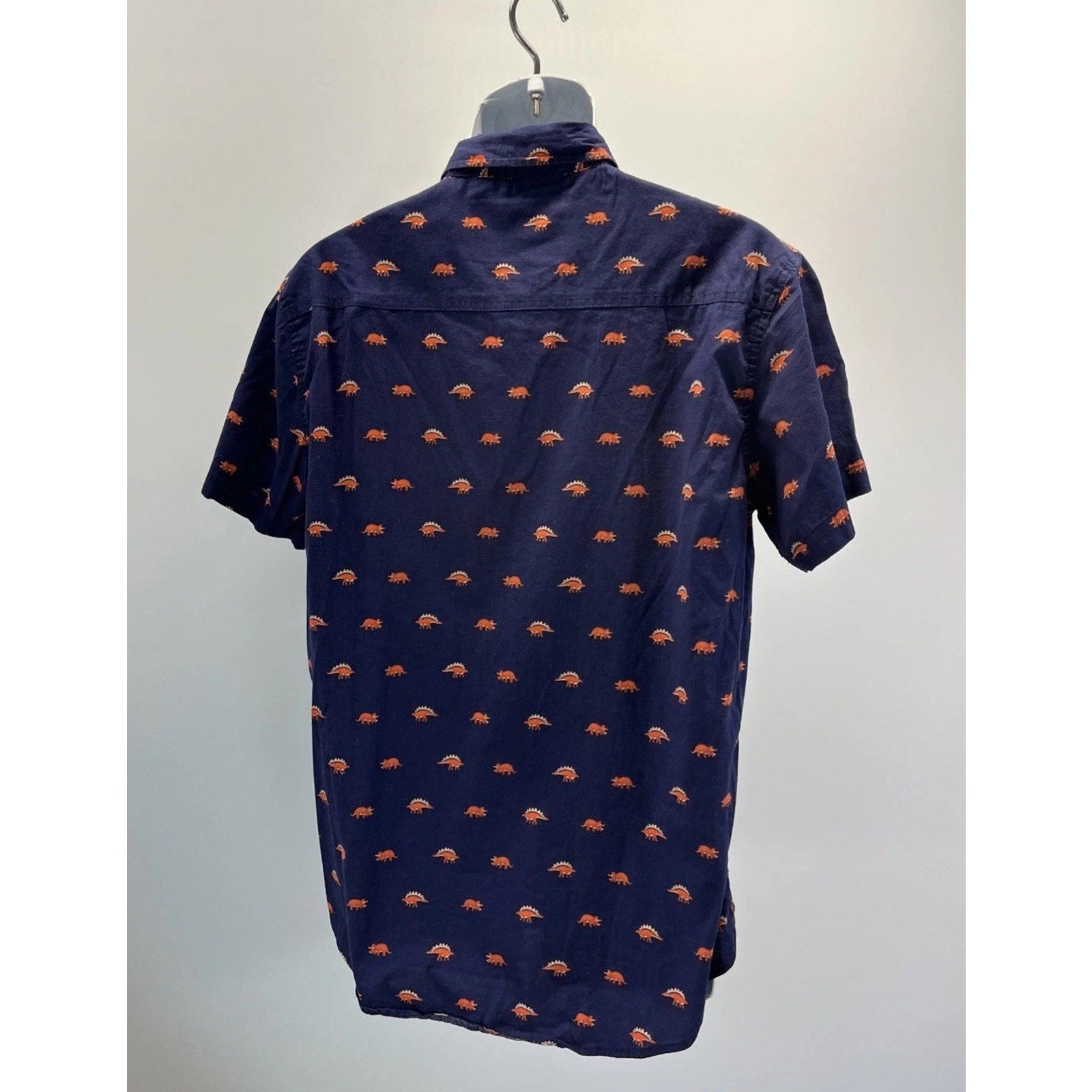 Five Points Slim Fit Shirt Men's L Navy Blue Pattern Short Sleeve