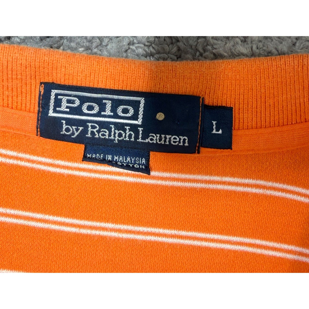 Polo Ralph Lauren Mens L Cotton Polo Shirt Orange Golf Preppy Casual