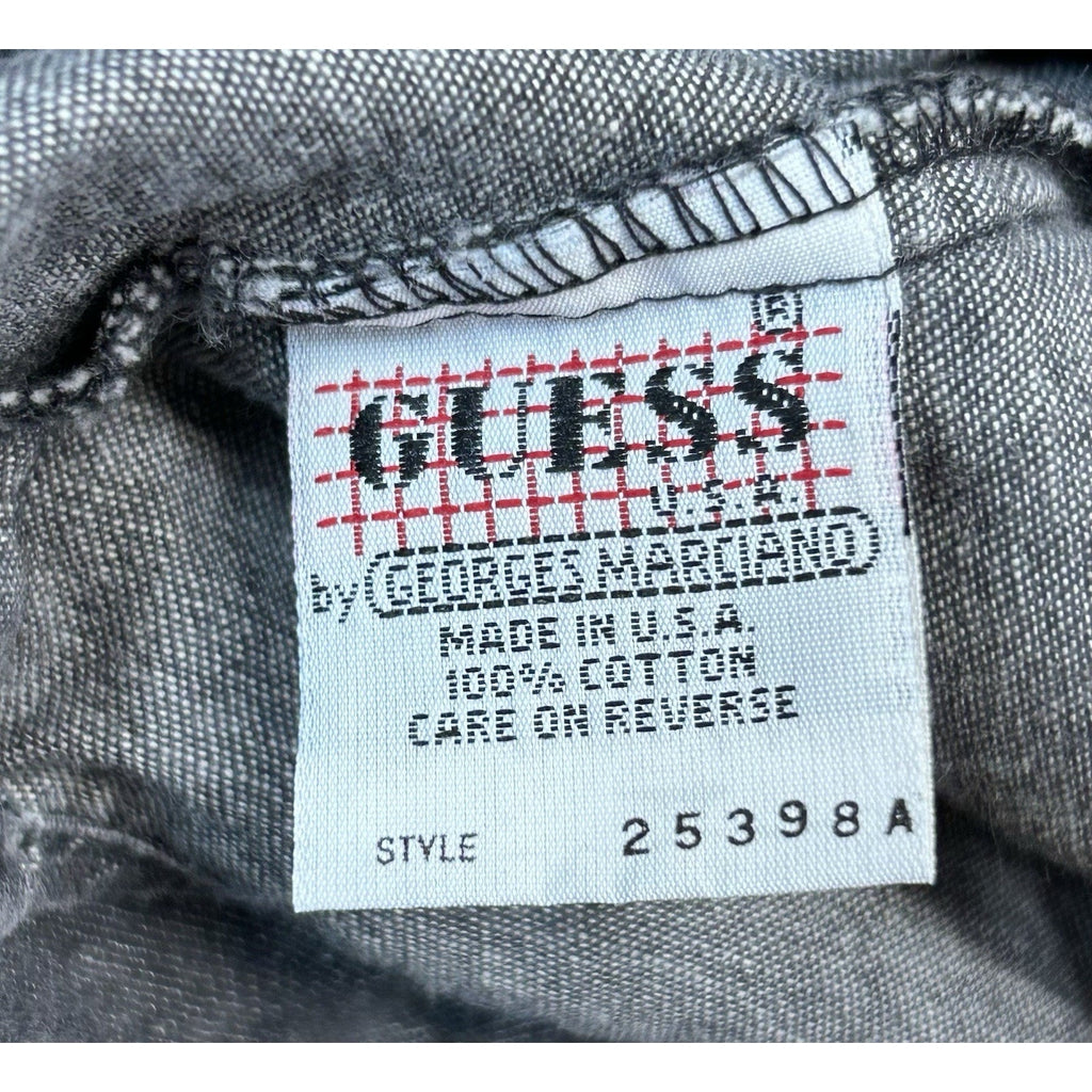 GUESS Georges Marciano Vtg 90's Men's Gray Jean Btn Up DENIM Streetwear Shirt M.