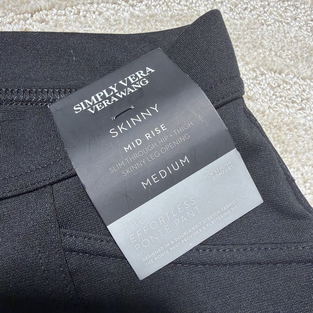 Women's Simply Vera Wang Mid Rise Effortless Skinny Ponte Pants Size Medium