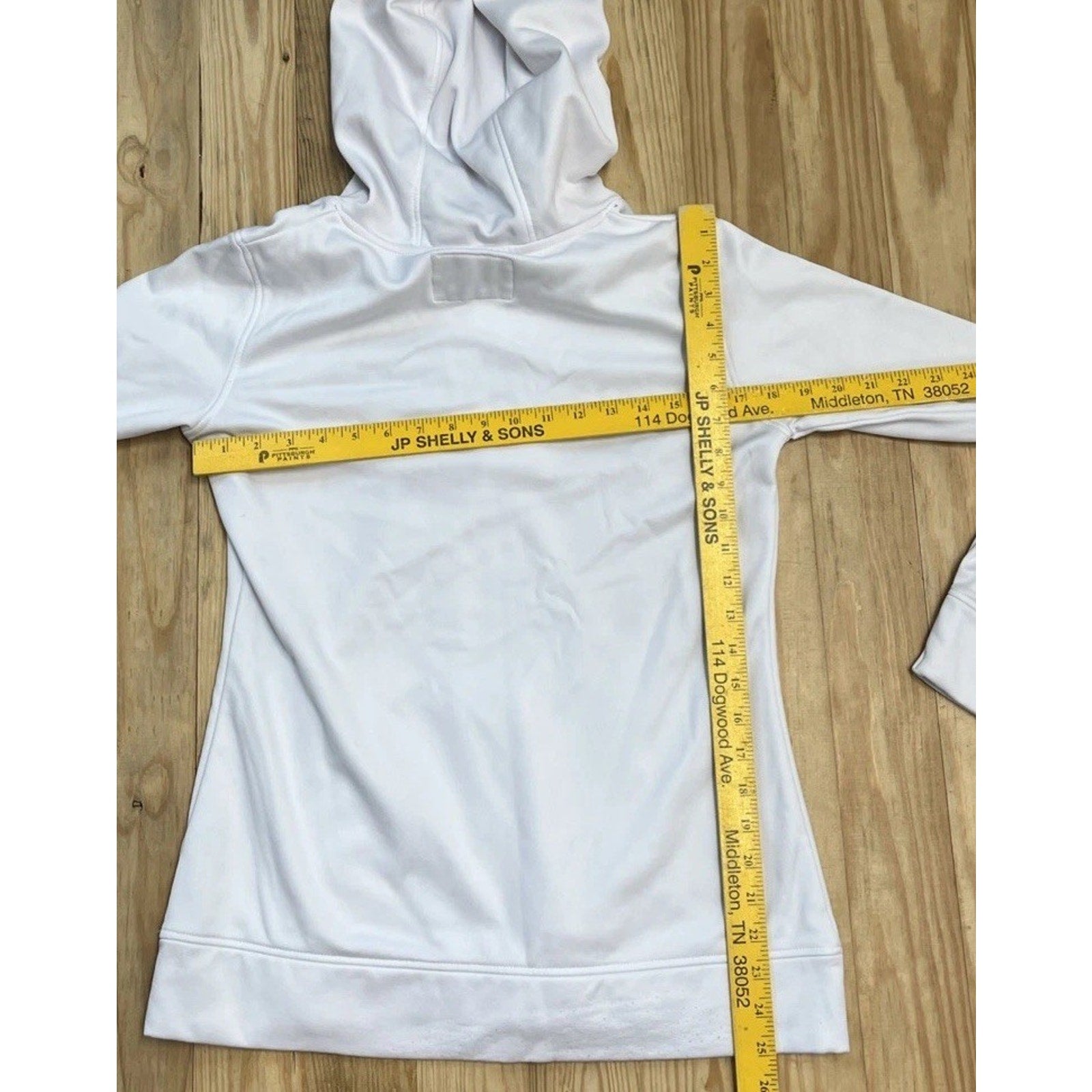 J. America Georgie Bulldog Hoodie Sweatshirt White Size Medium