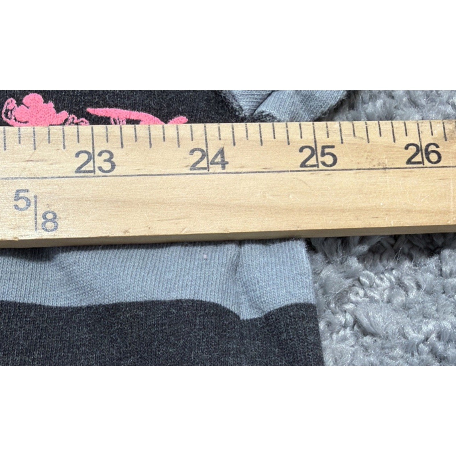 VTG 90s DISNEY BLACK GRAY Oversized STRIPED T-SHIRT MICKEY & GOOFY S/M Made USA