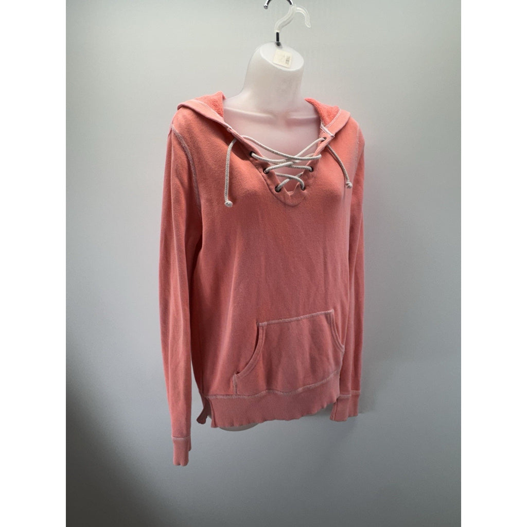 American Eagle Outfitters Lace Up Hoodie Peach Pink Size Small