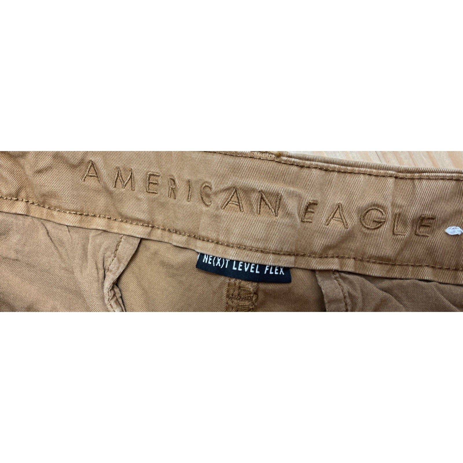 American Eagle Pants Mens 32x36 Tan Chino Original Straight Cotton Casual