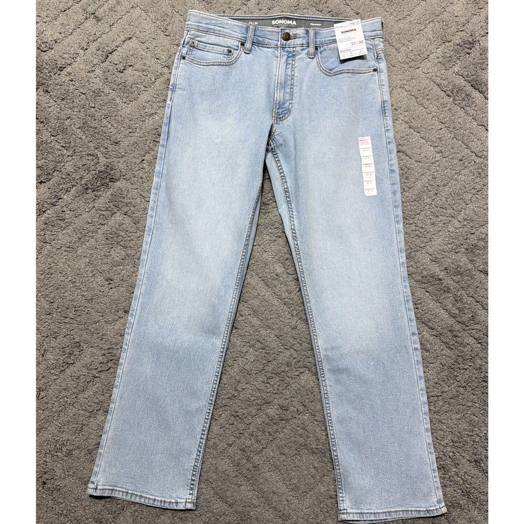 SONOMA GOODS FOR LIFE FLEXWEAR STRAIGHT FIT STRETCH DENIM JEANS 32x30 NWT