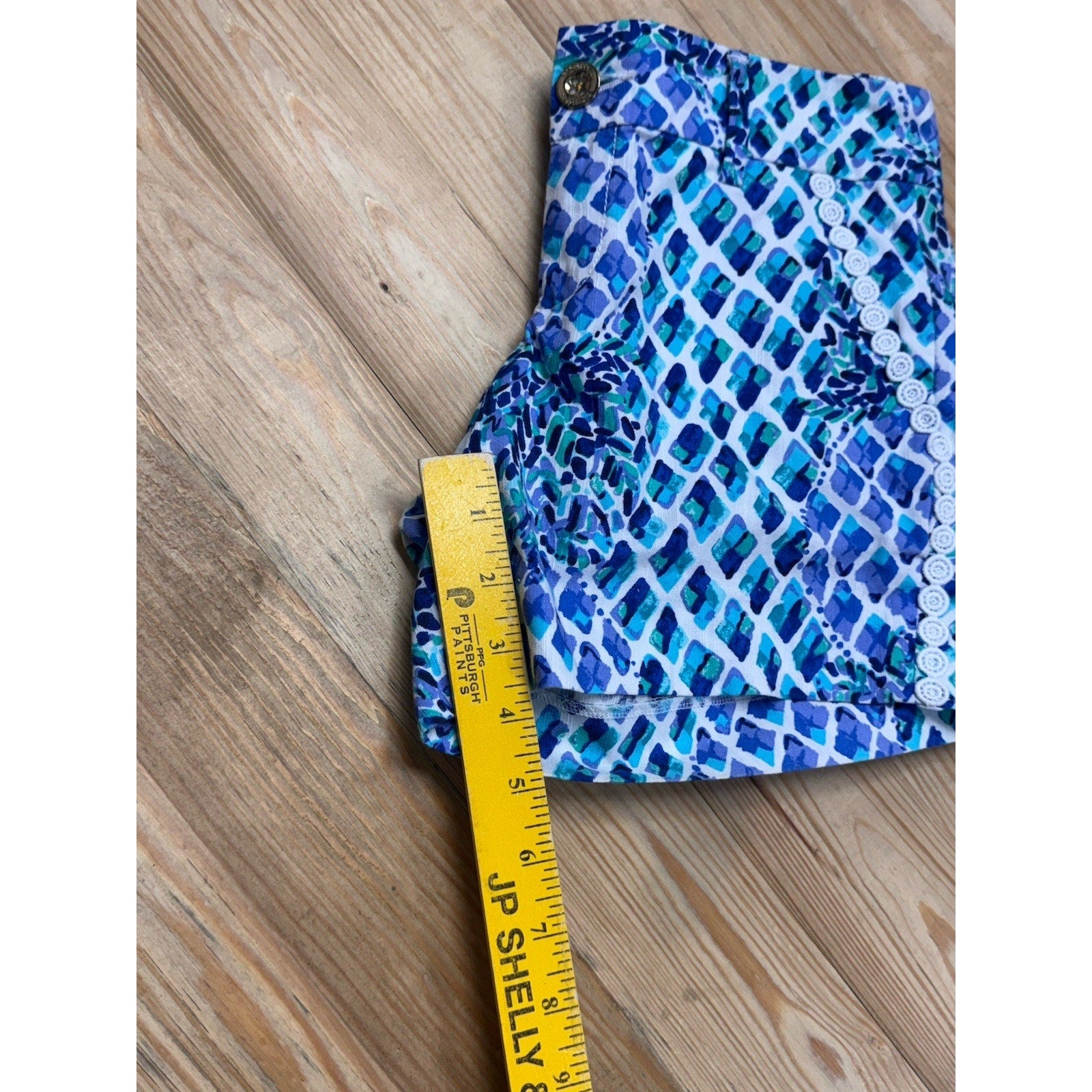 Lilly Pulitzer Callahan Shorts 0 Resort White Pineapple 5” Blue Preppy