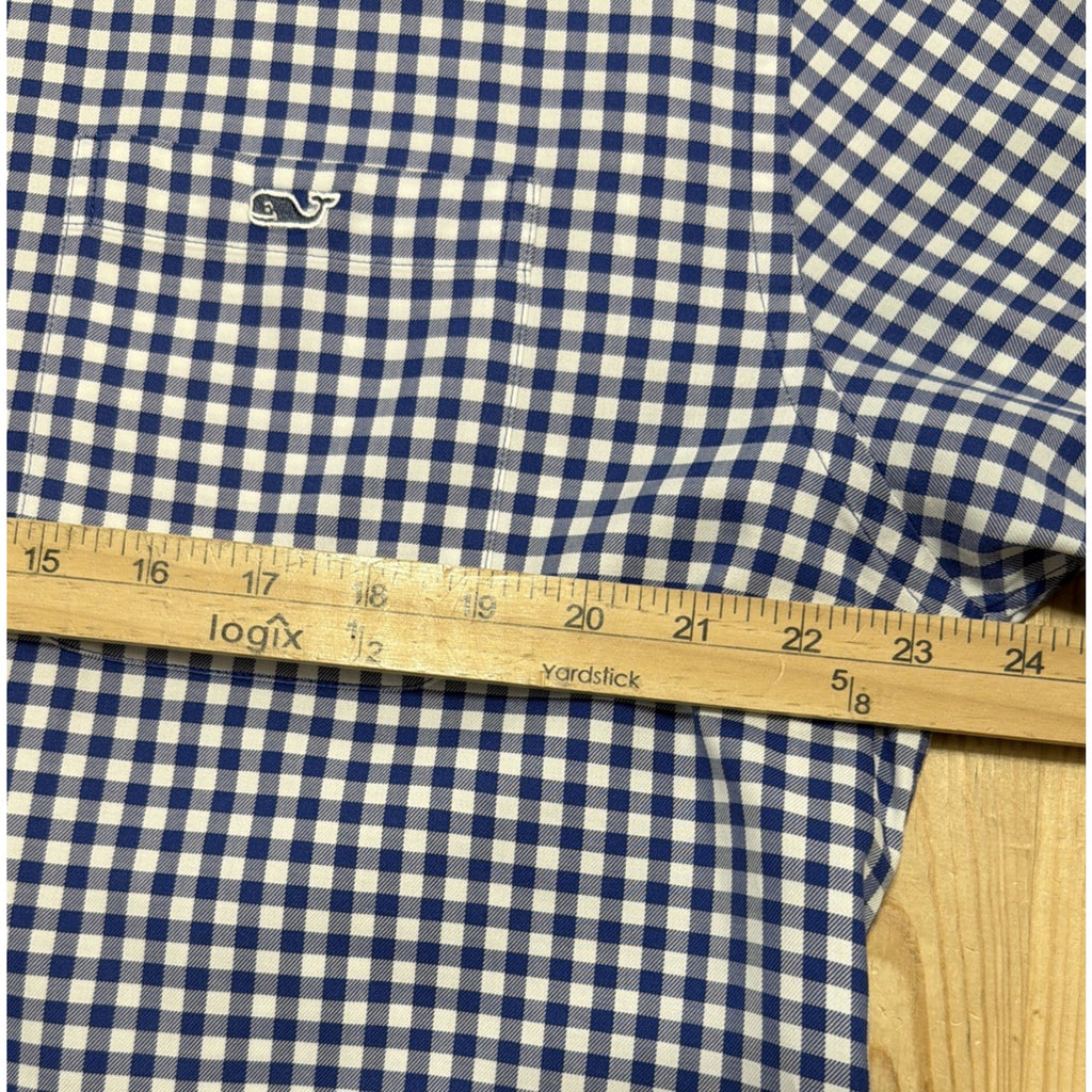 Vineyard Vines Classic Fit Tucker Shirt Blue Check L/S Button Up Mens Large