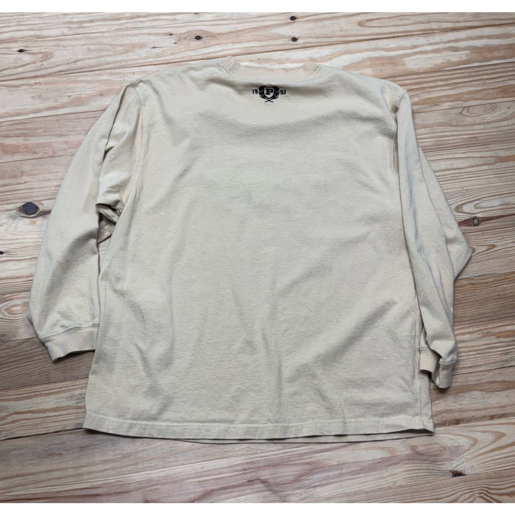 Phat Farm Sweatshirt Mens XL Beige Y2K Spell Out Logo Tee Hip Hop Streetwear