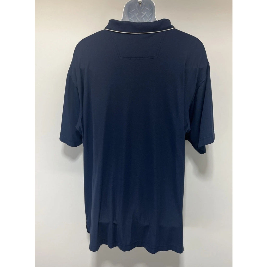 MEN'S ANTIGUA DESERT DRY GOLF POLO SHIRT CASUAL BLUE WITH STRIPES SIZE XL