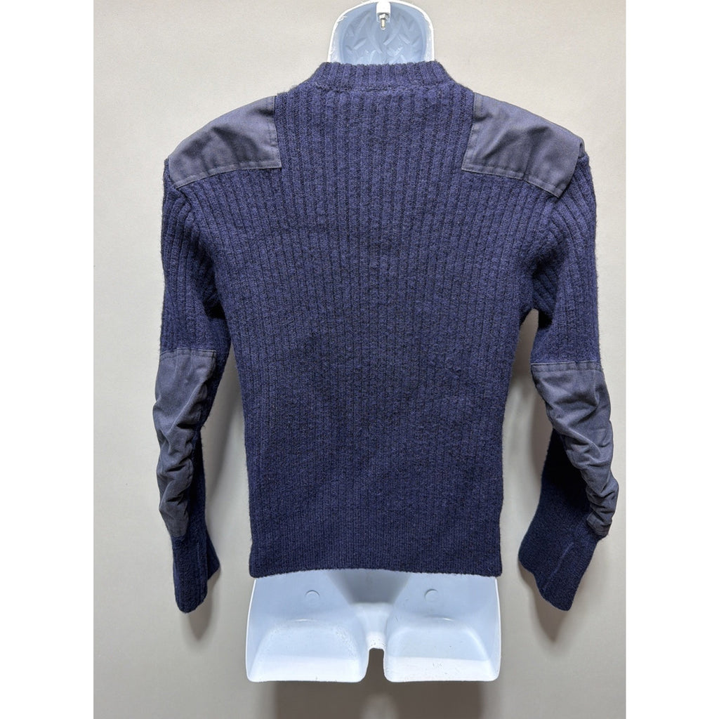 The Marine Shop Size 44 S USMC 100% Pure New Wool Sweater Made In England Blue