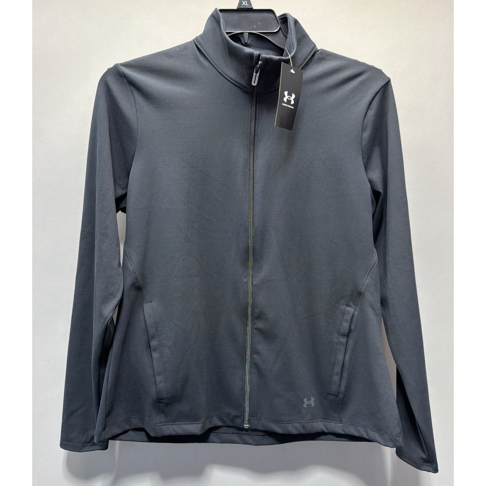 Under Armour Motion Women XL Black Full Zip Fitted Running Jacket New