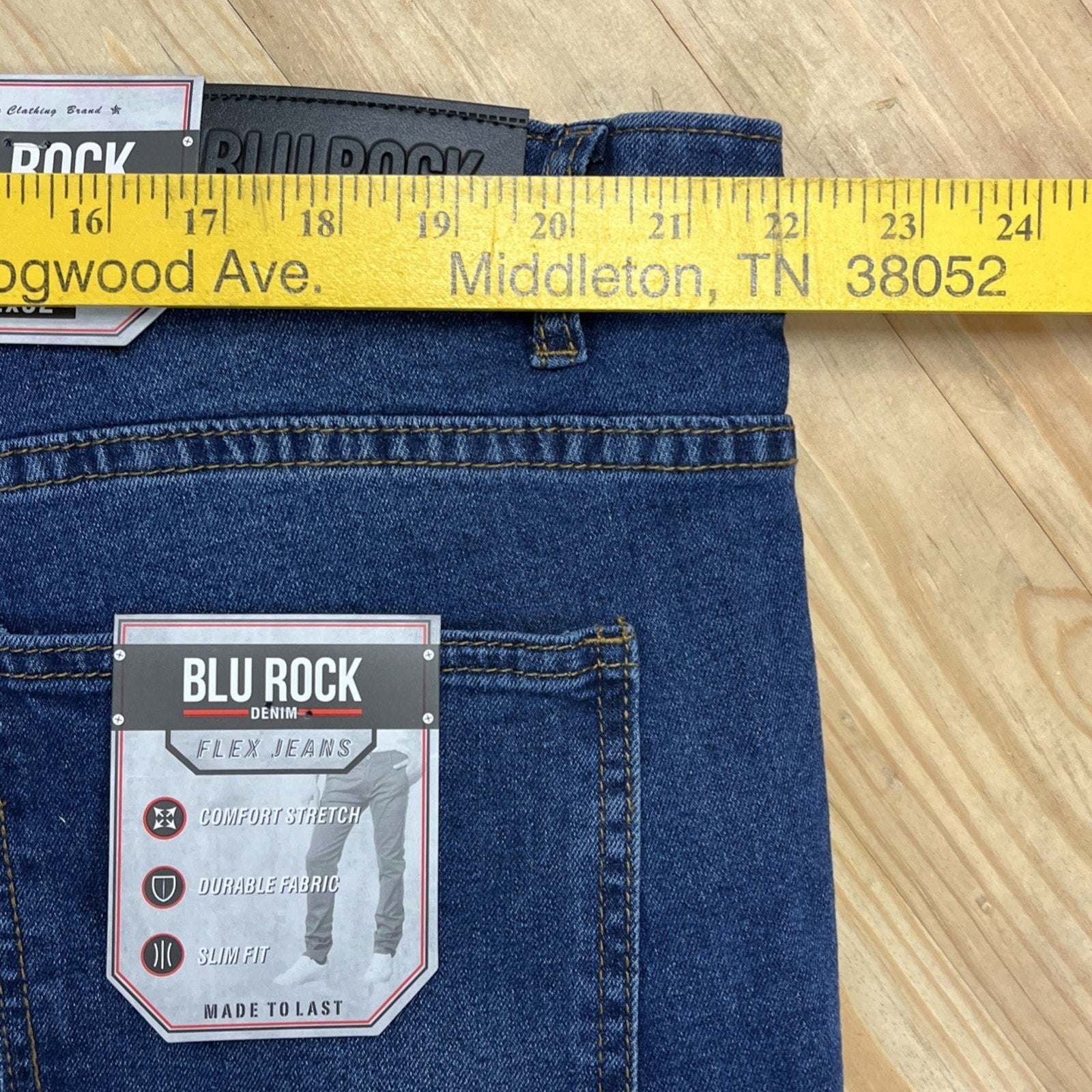 Blu Rock Men's Flex 4-Way Stretch Slim Fit Jeans Medium Wash Size 42x32 NWT