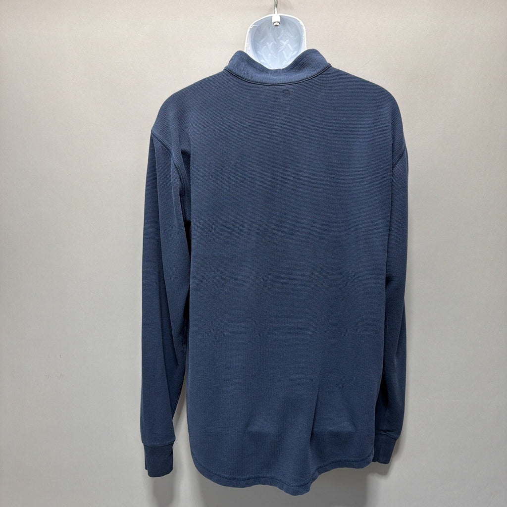 Carhartt Shirt Mens Large Tall Navy Relaxed Fit 1/4 Zip Thermal Waffle Knit