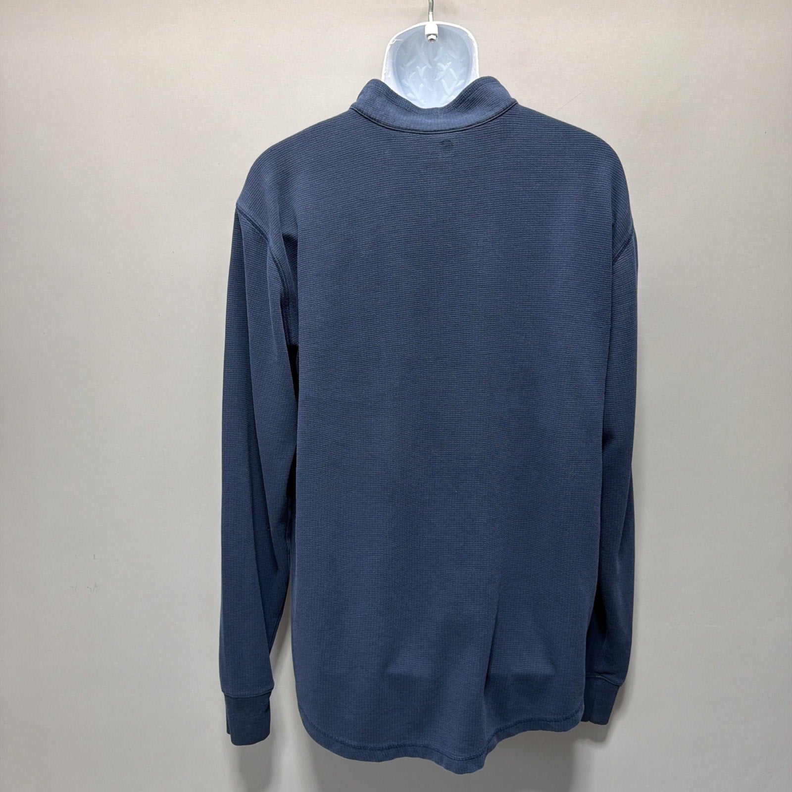 Carhartt Shirt Mens Large Tall Navy Relaxed Fit 1/4 Zip Thermal Waffle Knit