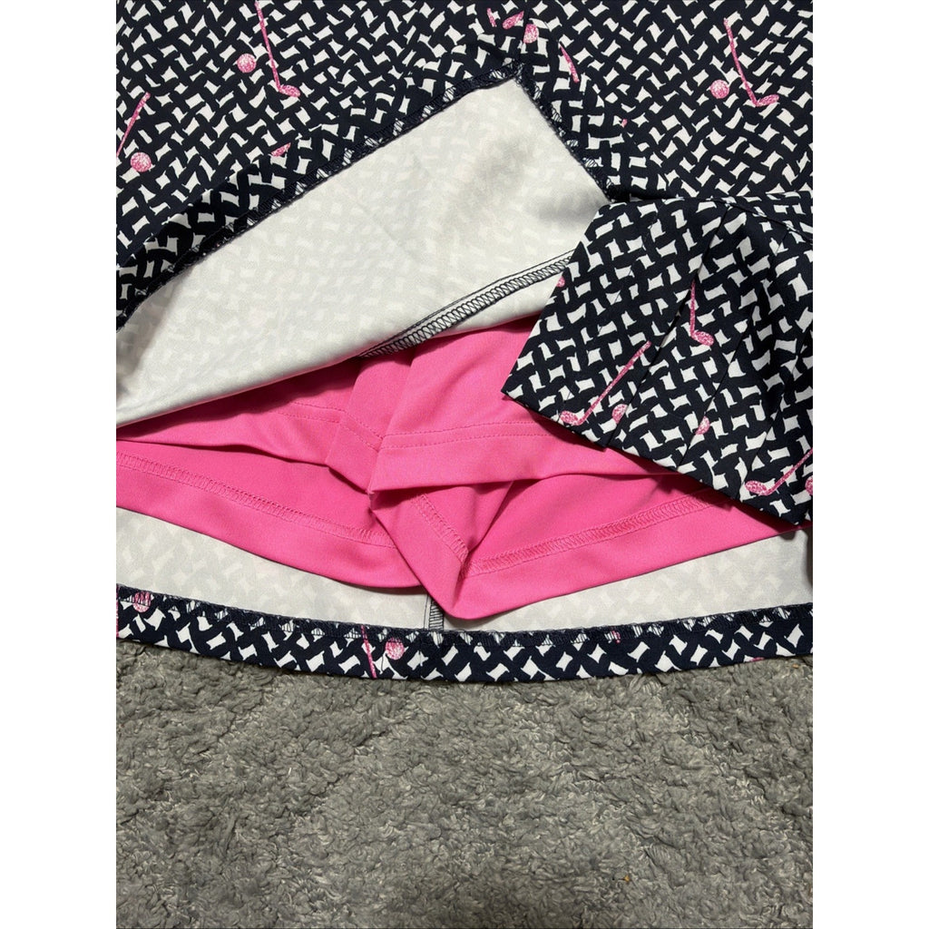 Lady Hagen Womens Skort Sz 8 Blue Pink Golf Club Print
