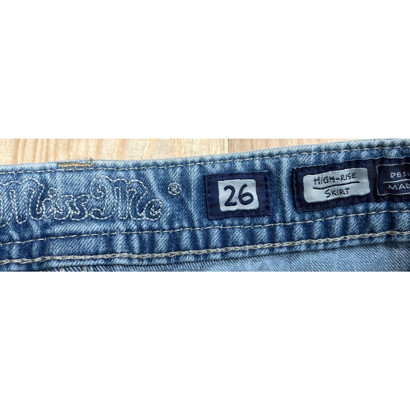 Miss Me highrise mini skirt 26 denim cutoff grunge rock punk