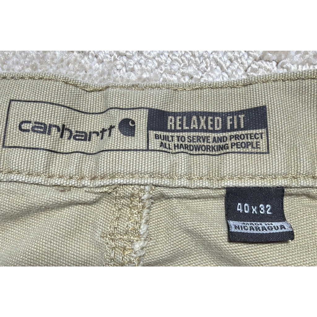 Carhartt Men's Rugged Flex Relaxed Fit Biege Canvas Work Pants Size 40x32