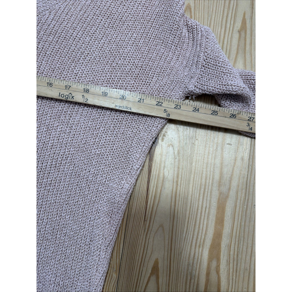 Express Marled Shimmer Pink Chunky Knit Dolman Sleeve Sweater Tunic Size XS