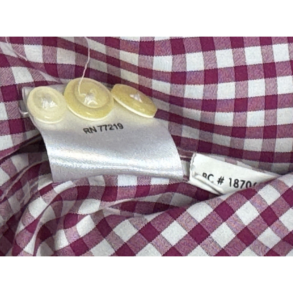 Egara Men Size 16 1/2-34/35 Check Non- Iron Slim Fit Cuffs Long Sleeve Shirt