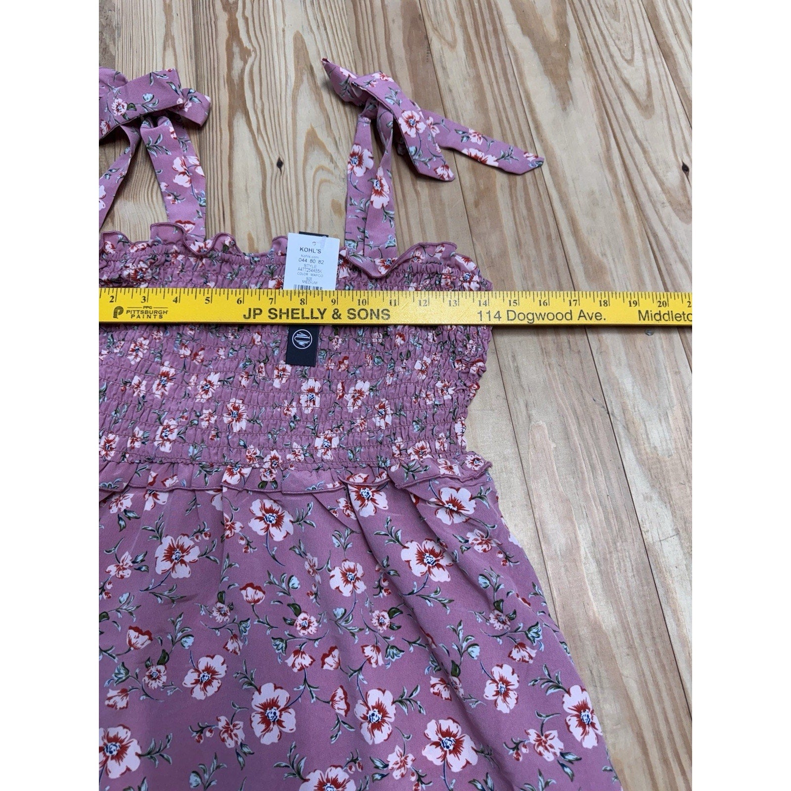 As U Wish Women’s Floral Pink Halter Bow Dress Size Medium Mini Pockets
