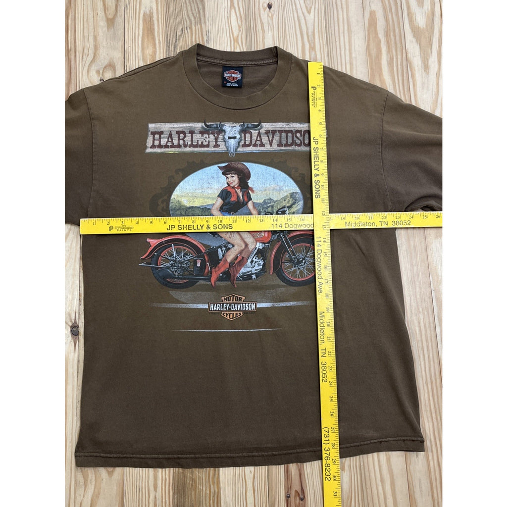 Harley Davidson Biker Babe Motorcycle Graphic T-Shirt Mens XL South Dakota 2010