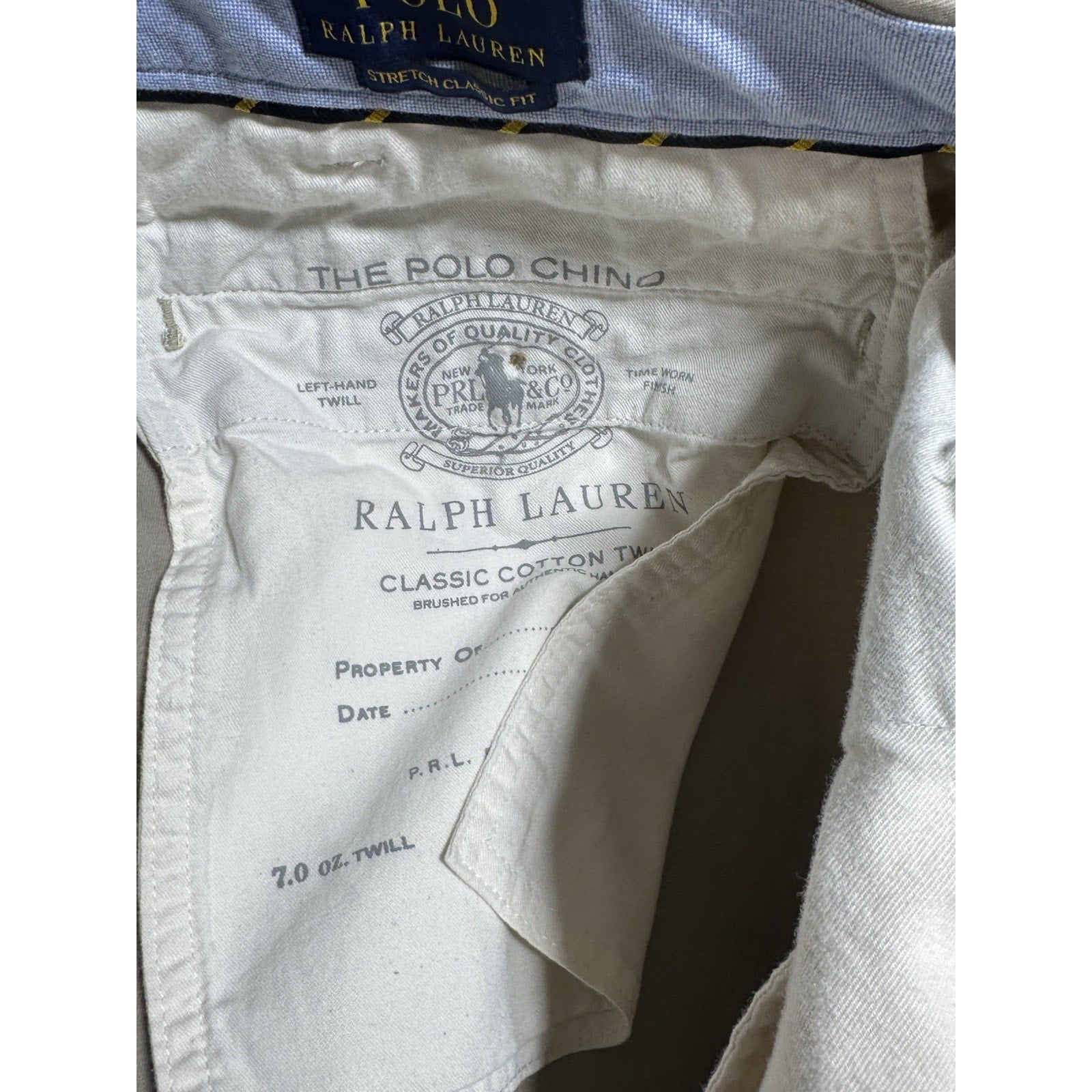 Polo Ralph Lauren Mens 46x30 Stretch Classic Fit Chino Pants Khaki Tan Cotton