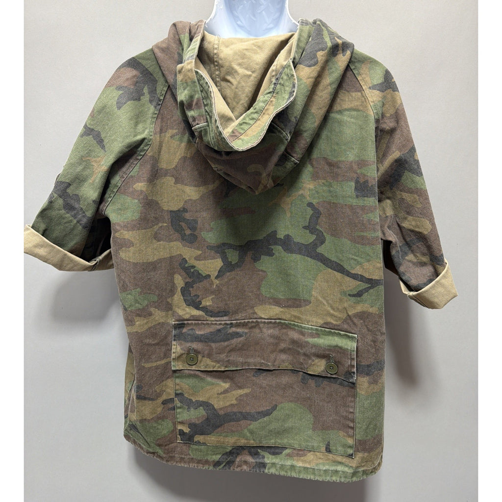 Wrmfzy m69 woodland camo hoodie Jacket Silk Linen Wool Tactical Army Hunting L