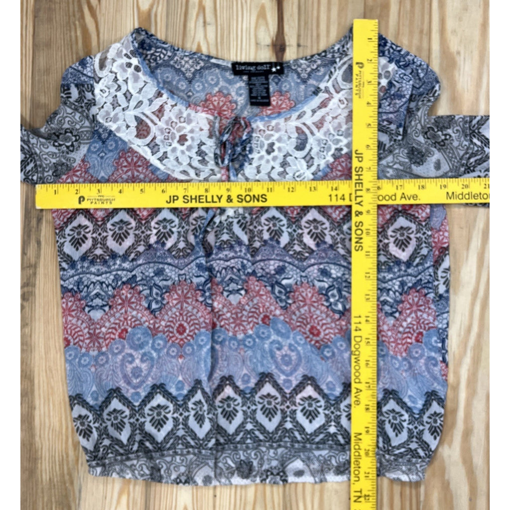 Living Doll Los Angeles long sleeve Boho blouse size S