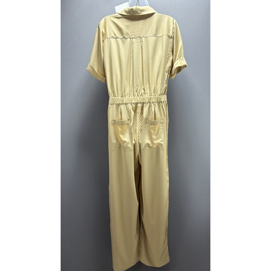 Lost & Wander Limoncello Straight Leg Jumpsuit Sz L Short Sleeve NWT