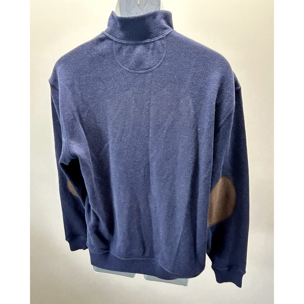 Daniel Cremieux Sweater Mens Medium Elbow Patches Reversible 1/4 Zip $95 NEW.