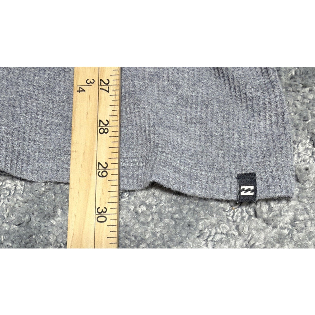 Billabong Men's Gray Waffle-Knit Crewneck Long Sleeve Sweater Size XL