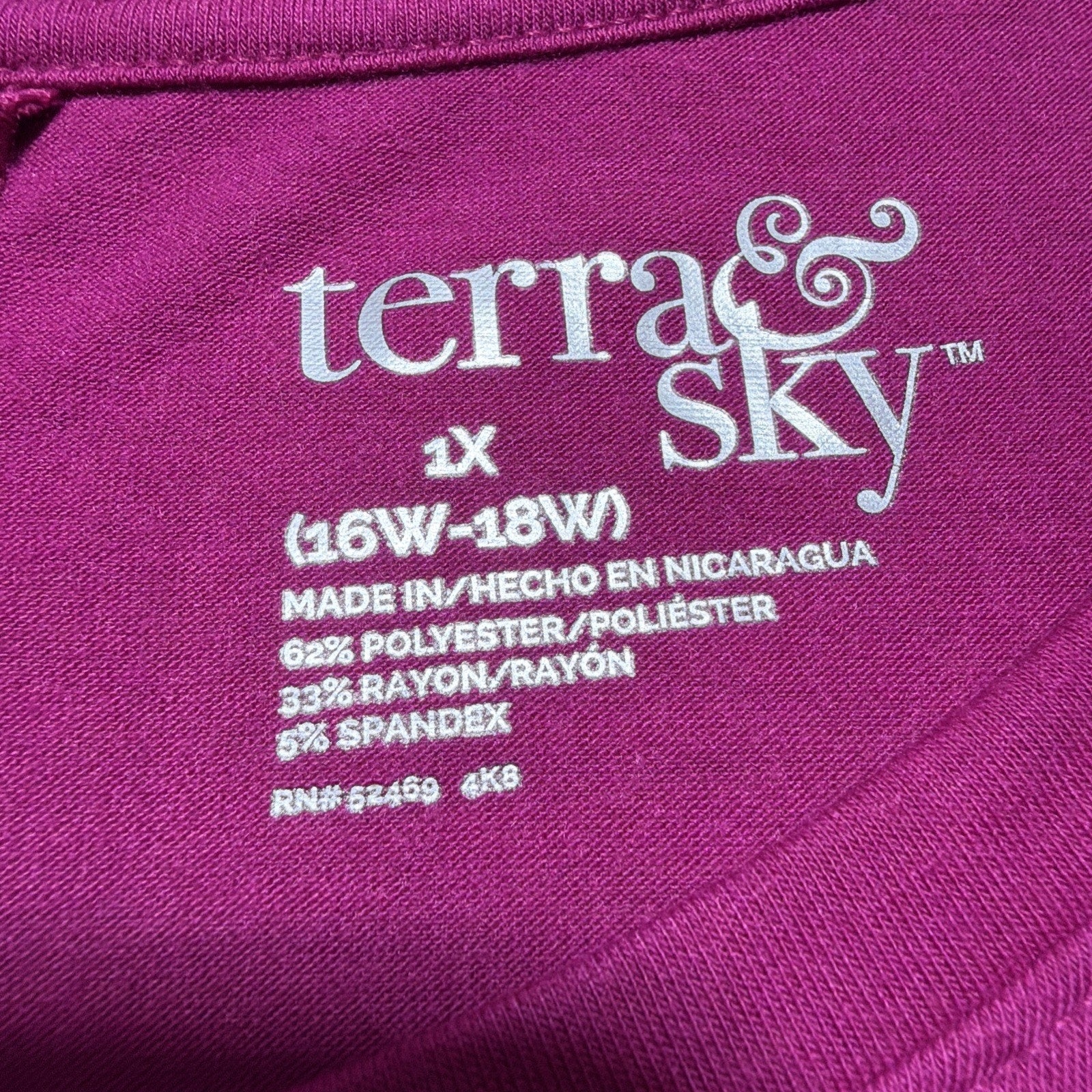 Terra & Sky Tank Top Womens 1X 16-18W Purple Pink Shark Bite Swing New