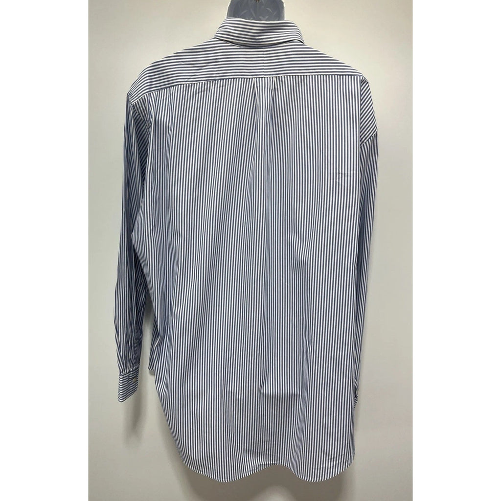 Ralph Lauren Yarmouth shirt men's XL white blue stripe button down Flesh Pony