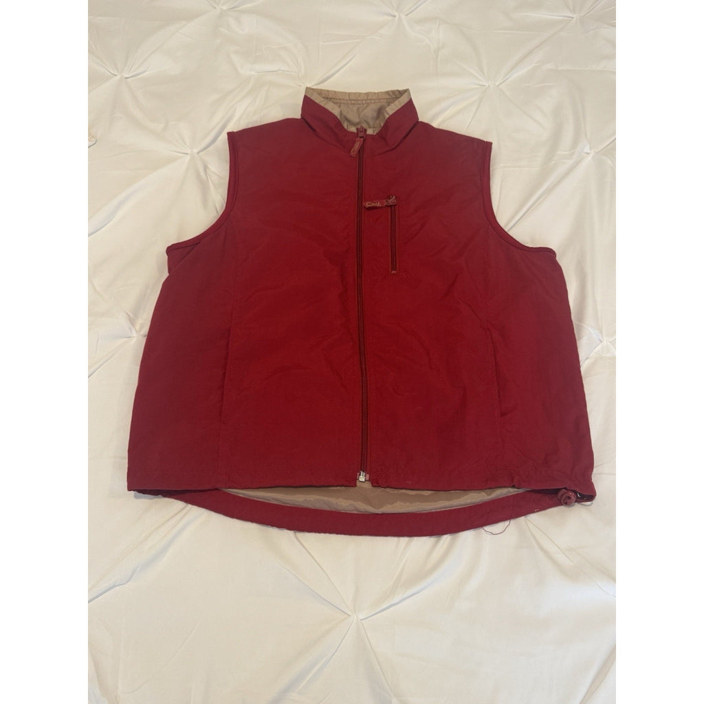 Vtg Y2K Catalina Red Full Zip Vest Womens L Nylon Lightweight Outdoor Gorpcore