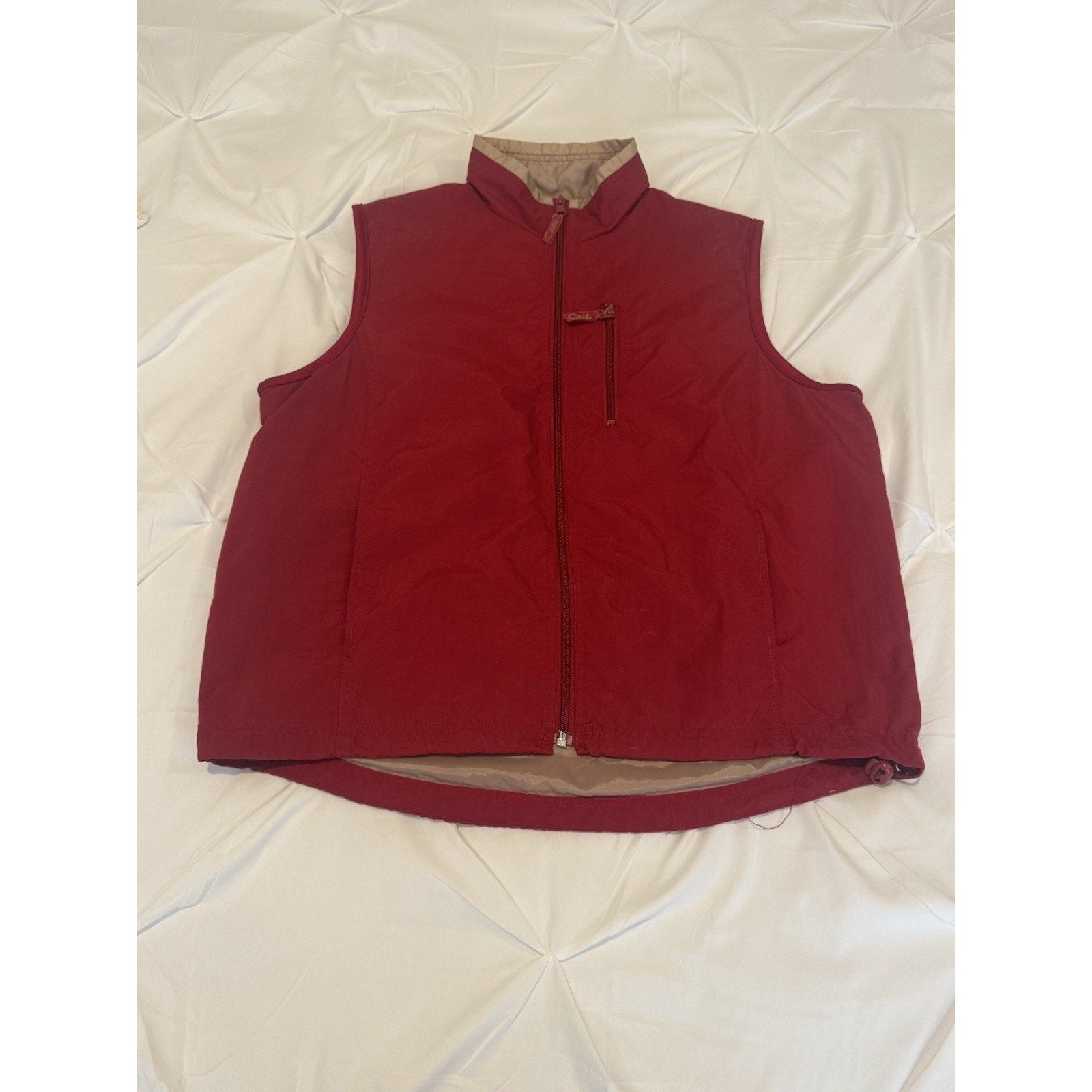 Vtg Y2K Catalina Red Full Zip Vest Womens L Nylon Lightweight Outdoor Gorpcore
