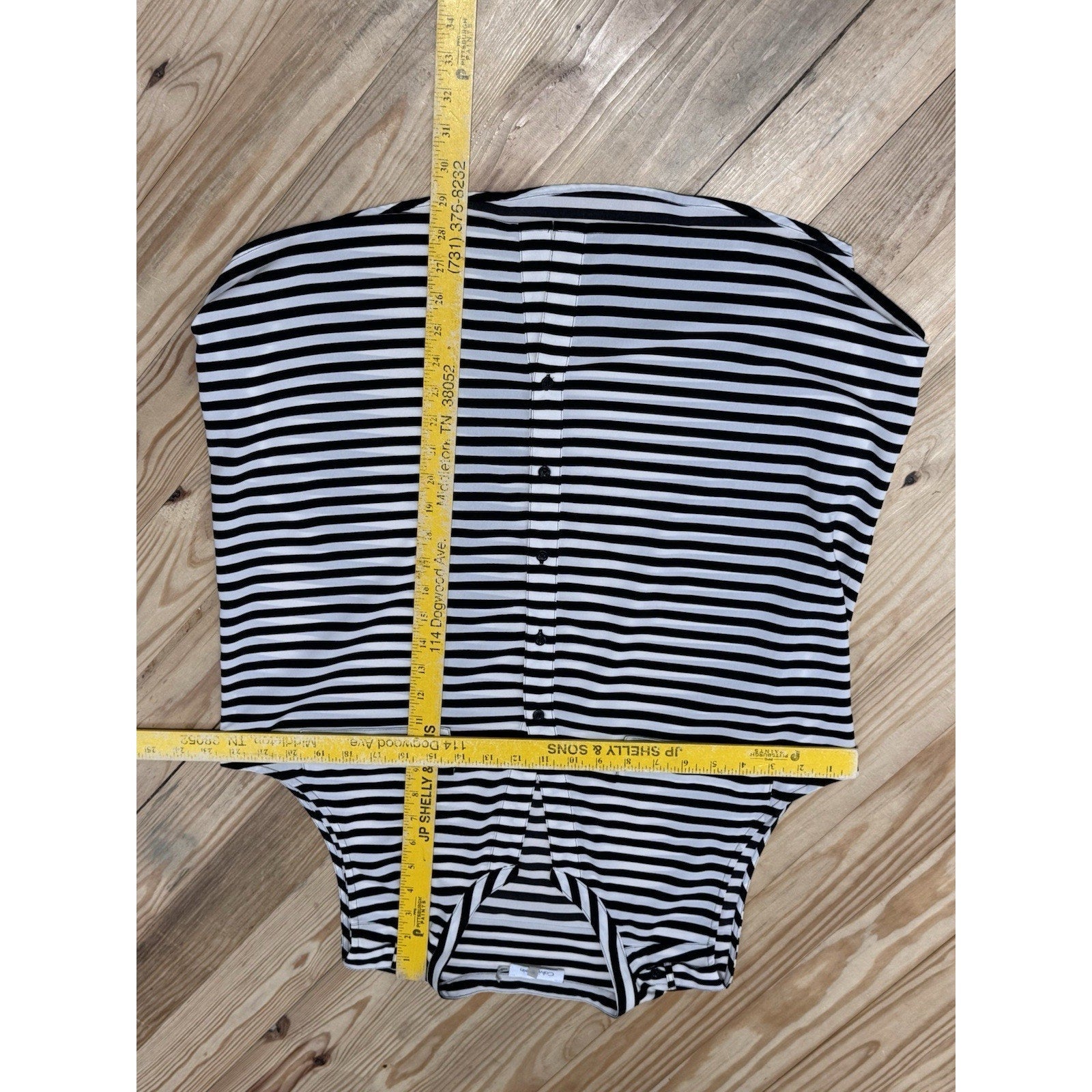 Calvin Klein Black White Striped Blouse Sleeveless Top Women’s Size X-Large