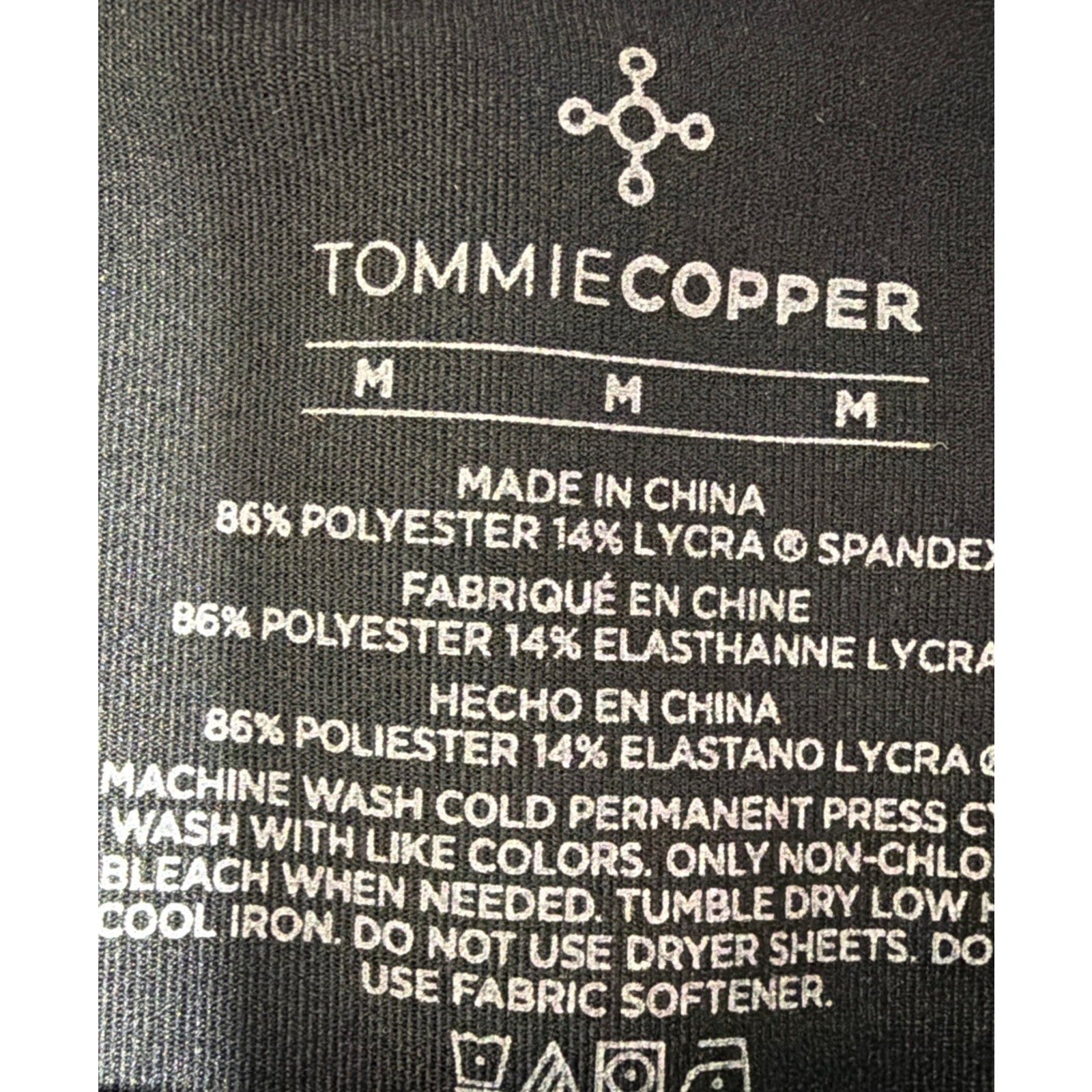 Tommie Copper Core Compression Crew Neck T Shirt Black Womens M NWT