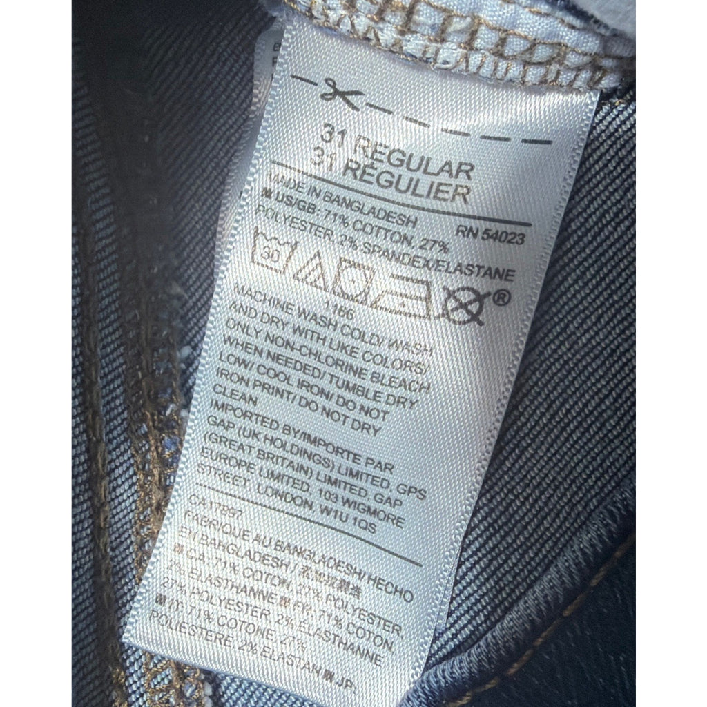 GAP Denim Jeans Womens 31x31 Regular Perfect Boot Dark Wash Stretch Jeans