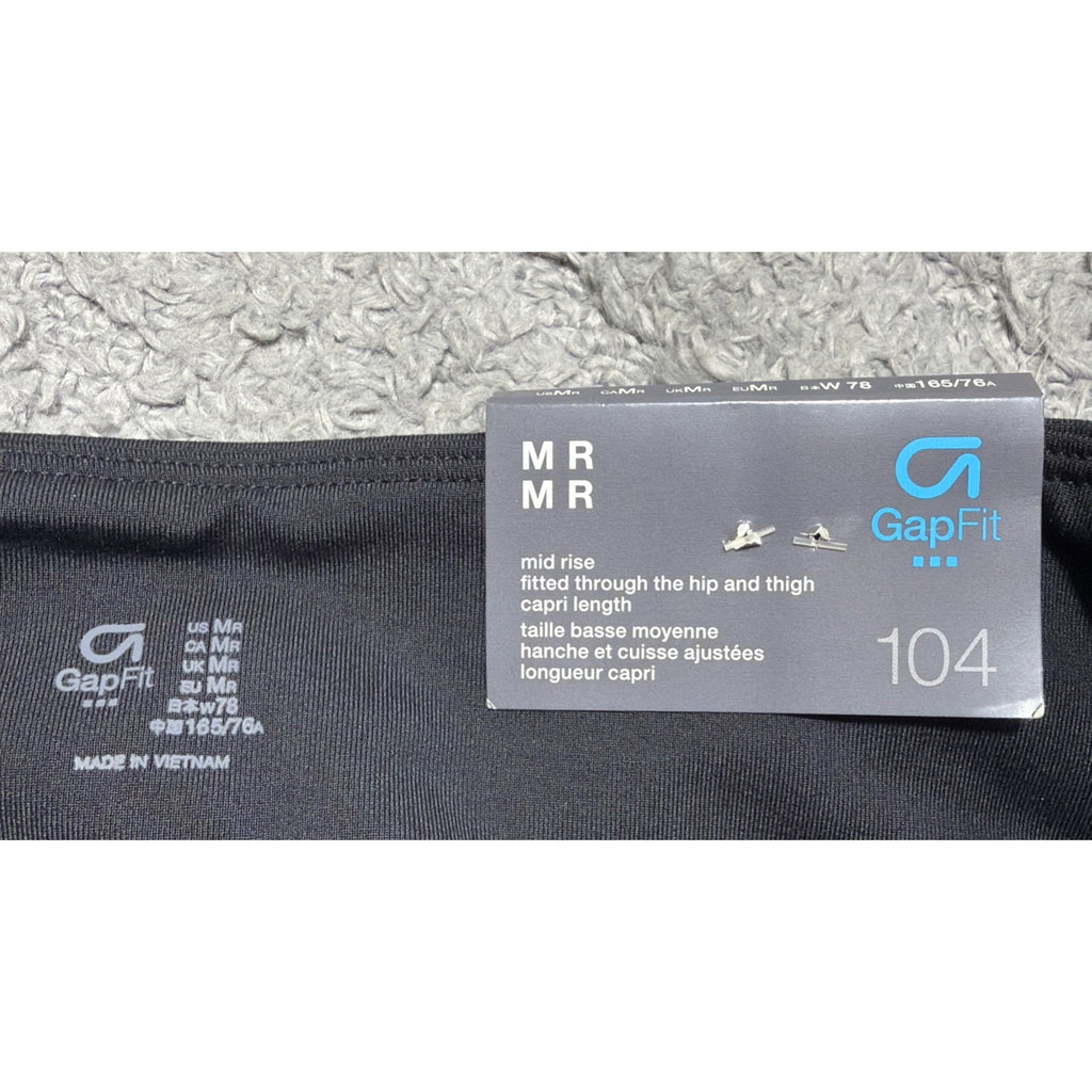 NWT Gap Fit gfast Yoga Leggings "Power GFAST PA" Black & Pink Running Size M