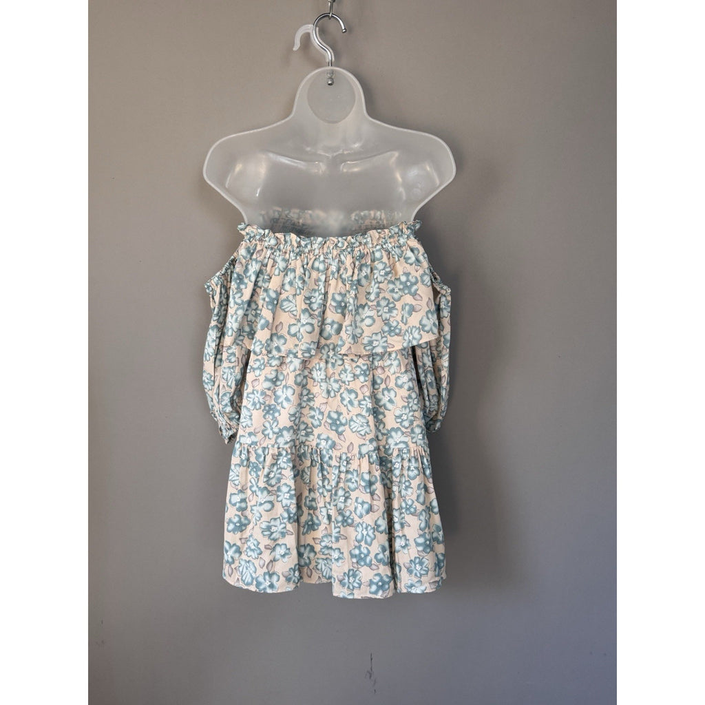 NWT Lush Short Dress Cut Out Long Sleeve Size Medium Mauve Pink Print tie Back