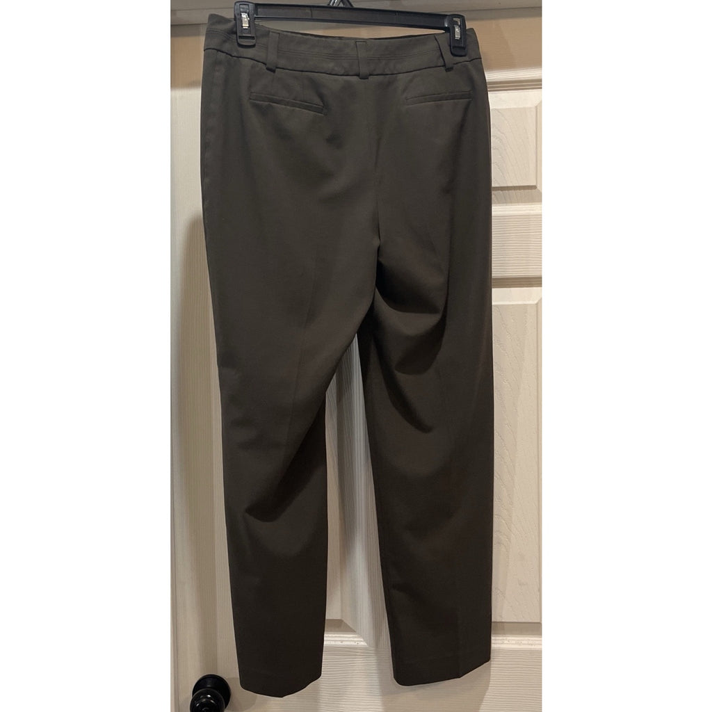 Talbots Women’s Signature Straight Leg Pants sz 10 Brown Mid Rise Cotton Stretch