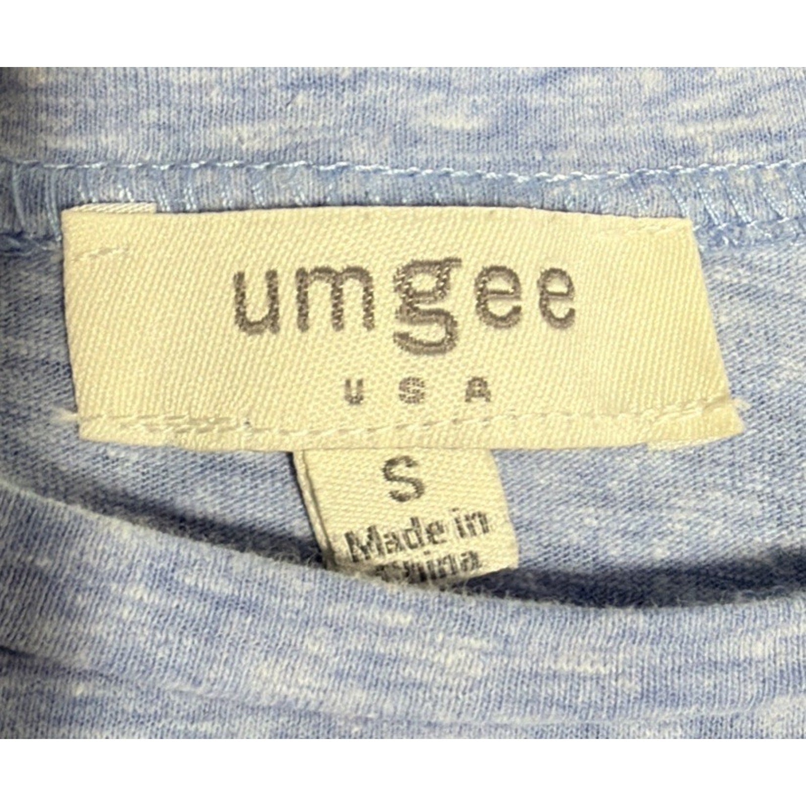 Umgee USA Womens Tunic Shirt Blue Heathered Size Small