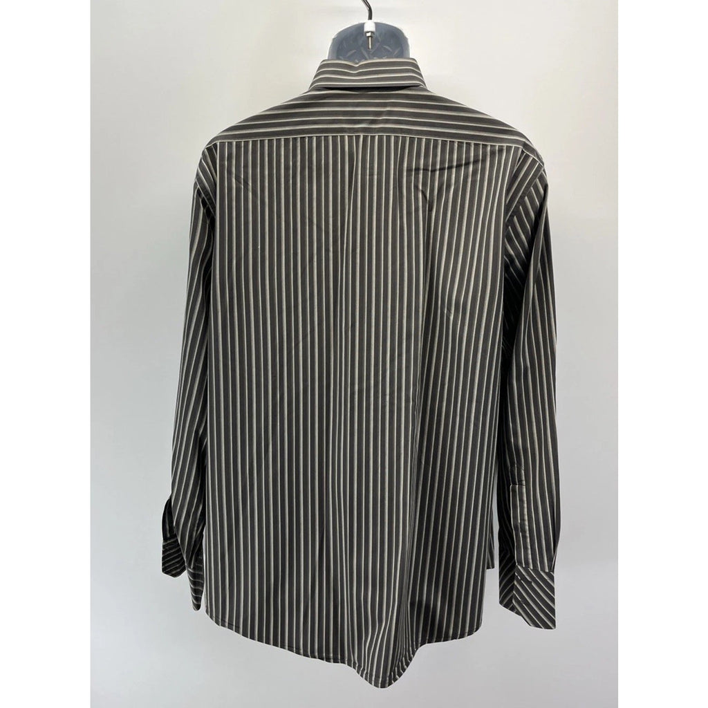 Structure premium Woven 100% Cotton Button Up Striped Long Sleeve XL