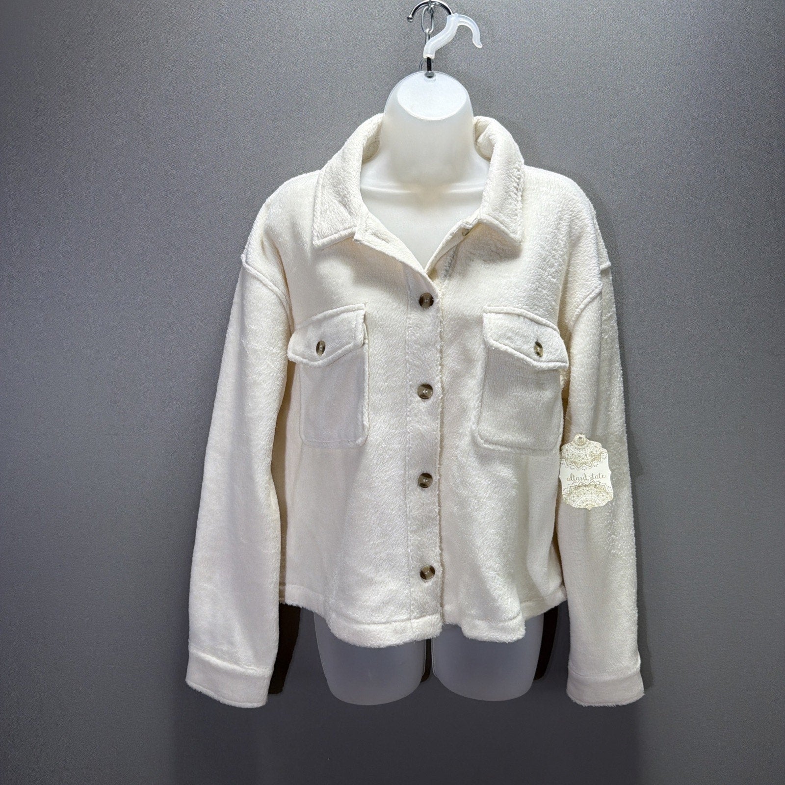 NWT Altar’d State Cream Oversized Super Soft Shacket Size Medium