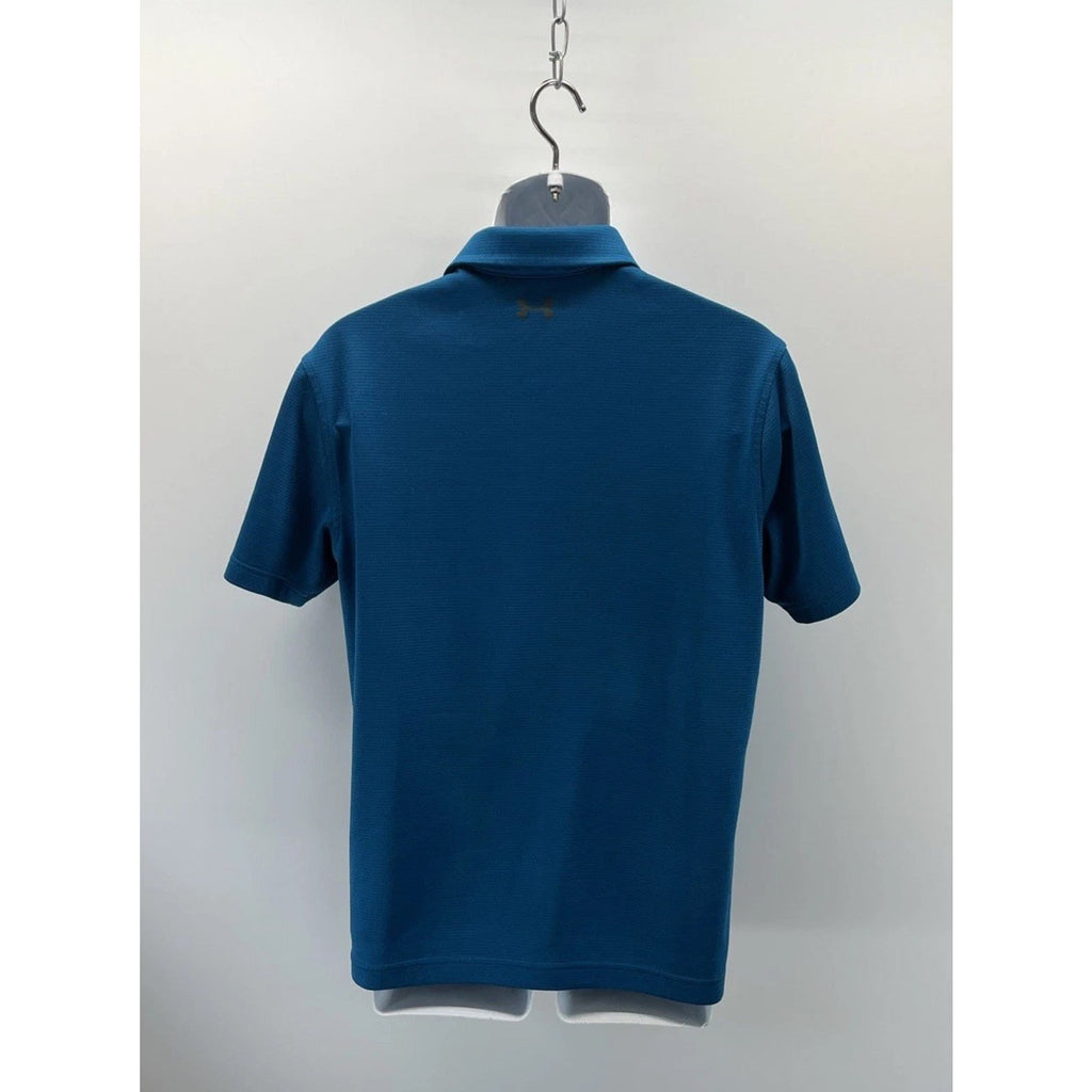 Under Armour Men's Short Sleeve Teal Blue Collared Polo Tee Size M
