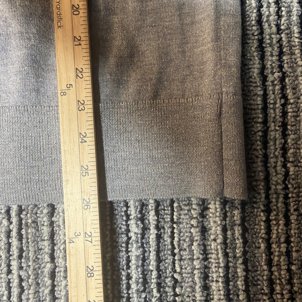 Talbots XL Sweater Gray Shimmer Silver Merino Wool Pearl Button Cuff New W Tags
