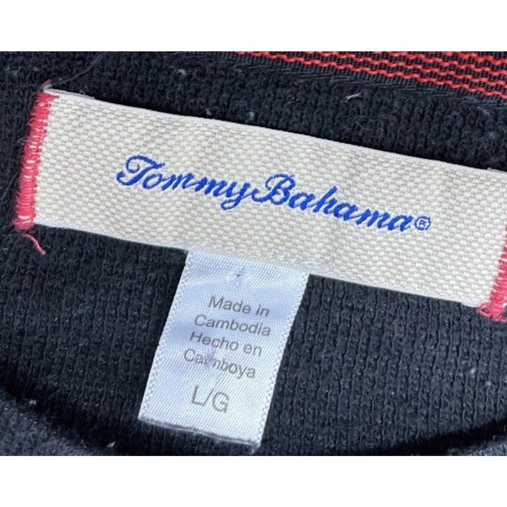 TOMMY BAHAMA Gray and Black Long Sleeve Crew Neck Sweatwr Shirt - Men Size Large